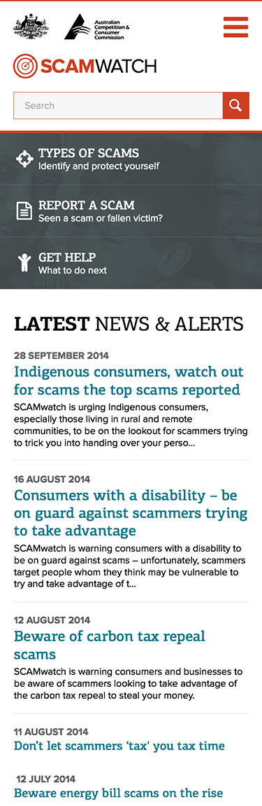 Australian Competition and Consumer Commission website