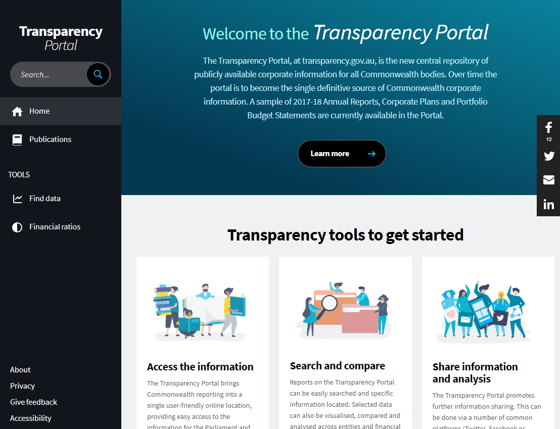 Transparency Portal website