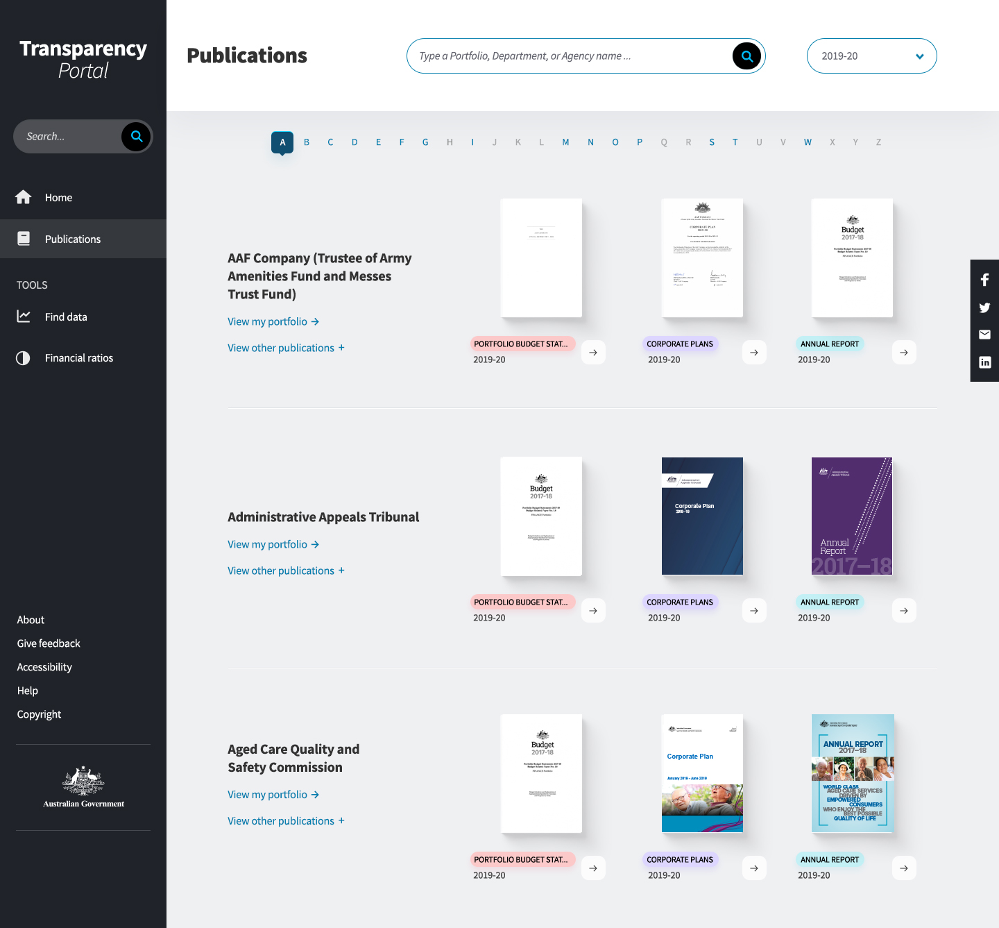 Transparency Portal website
