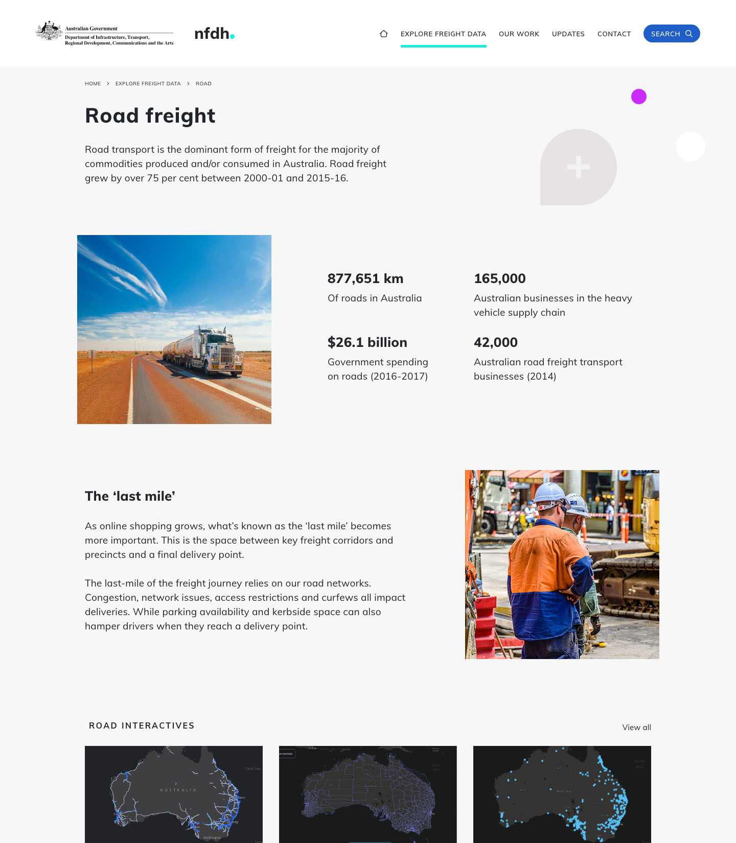 National Freight Data Hub website