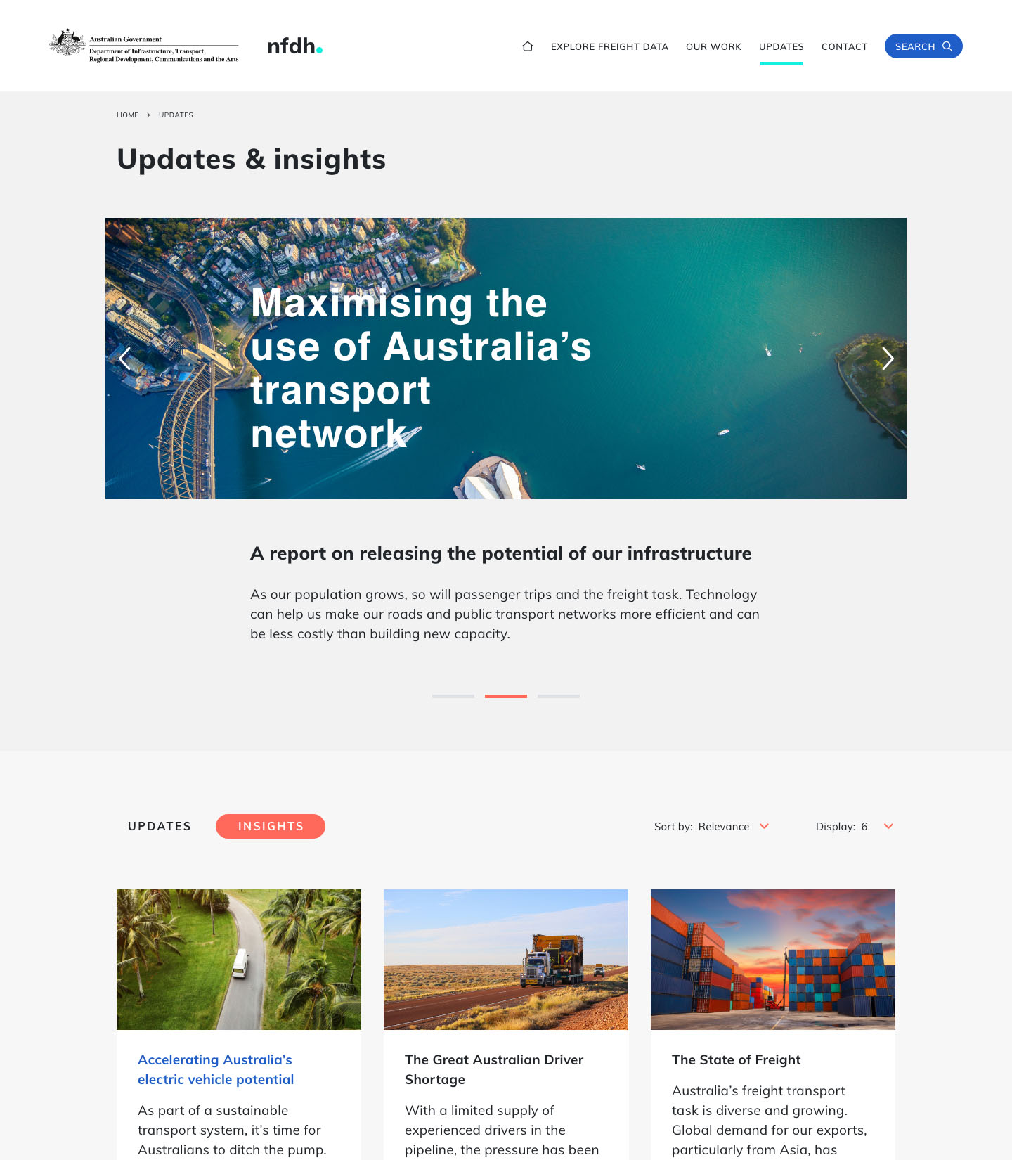 National Freight Data Hub website