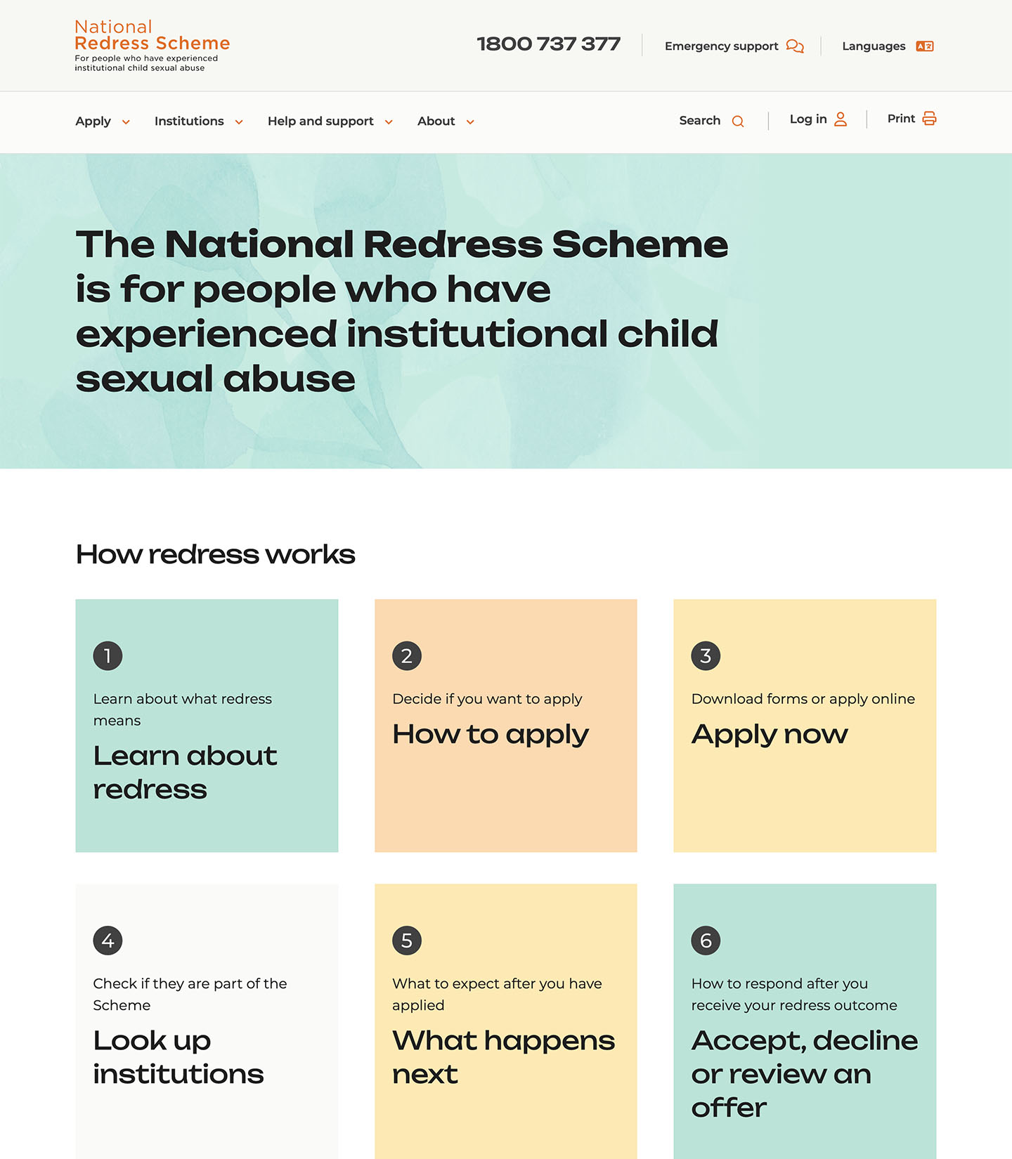 National Redress Scheme website displayed on iMac desktop