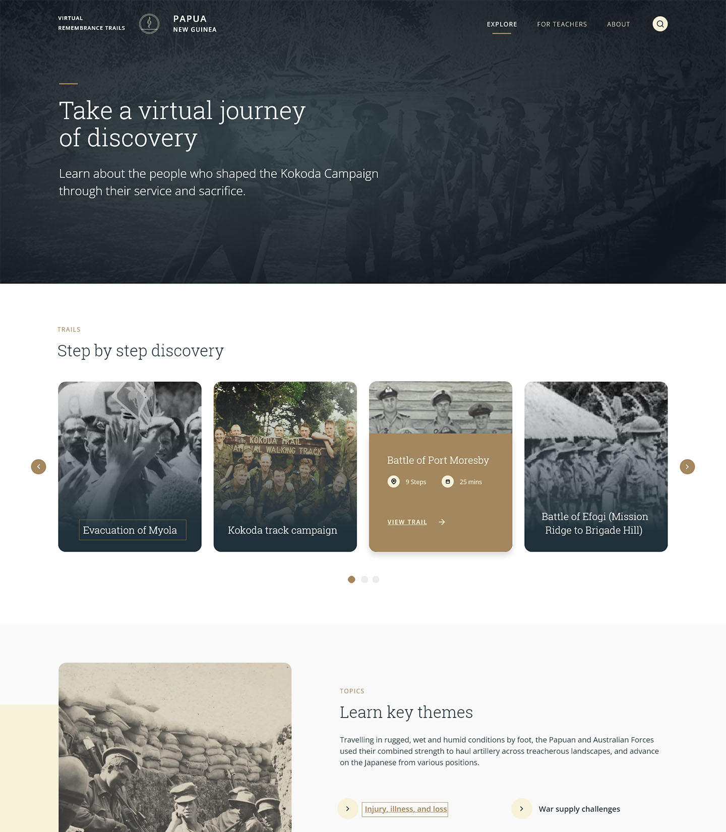 PNG Virtual Remembrance Trails website