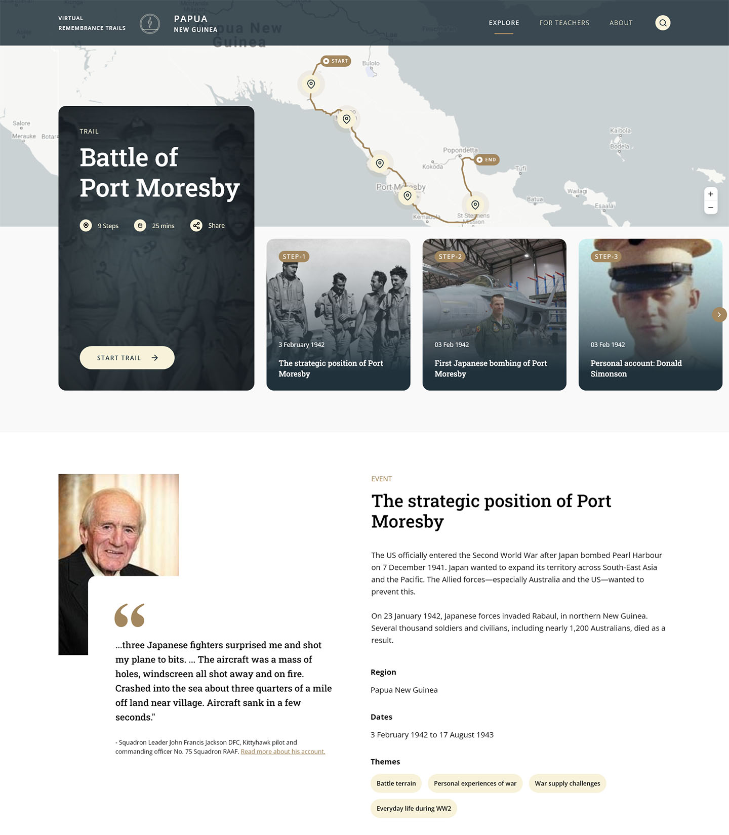 PNG Virtual Remembrance Trails website