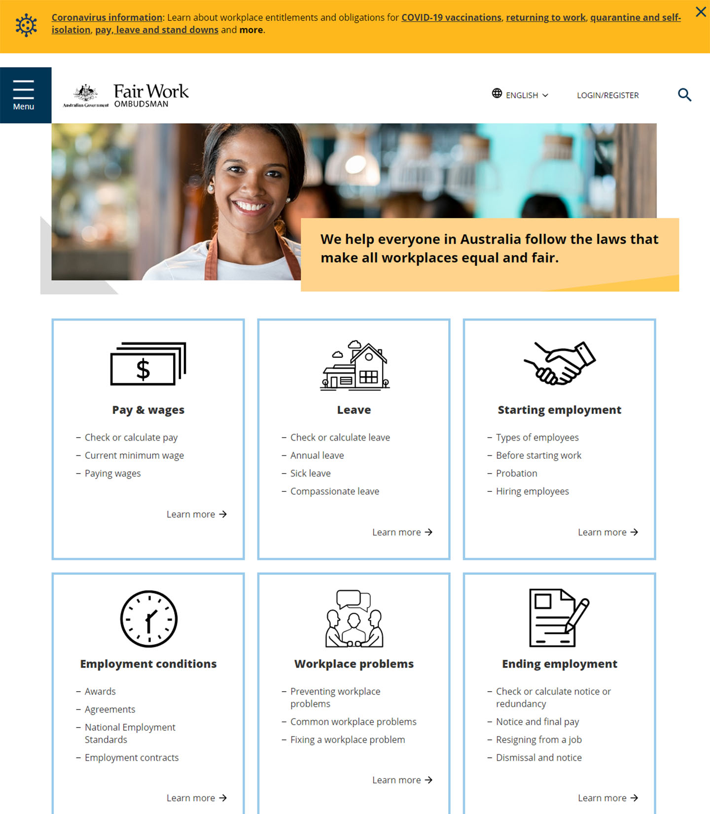 Fair Work Ombudsman website