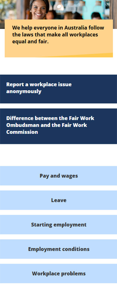 Fair Work Ombudsman website