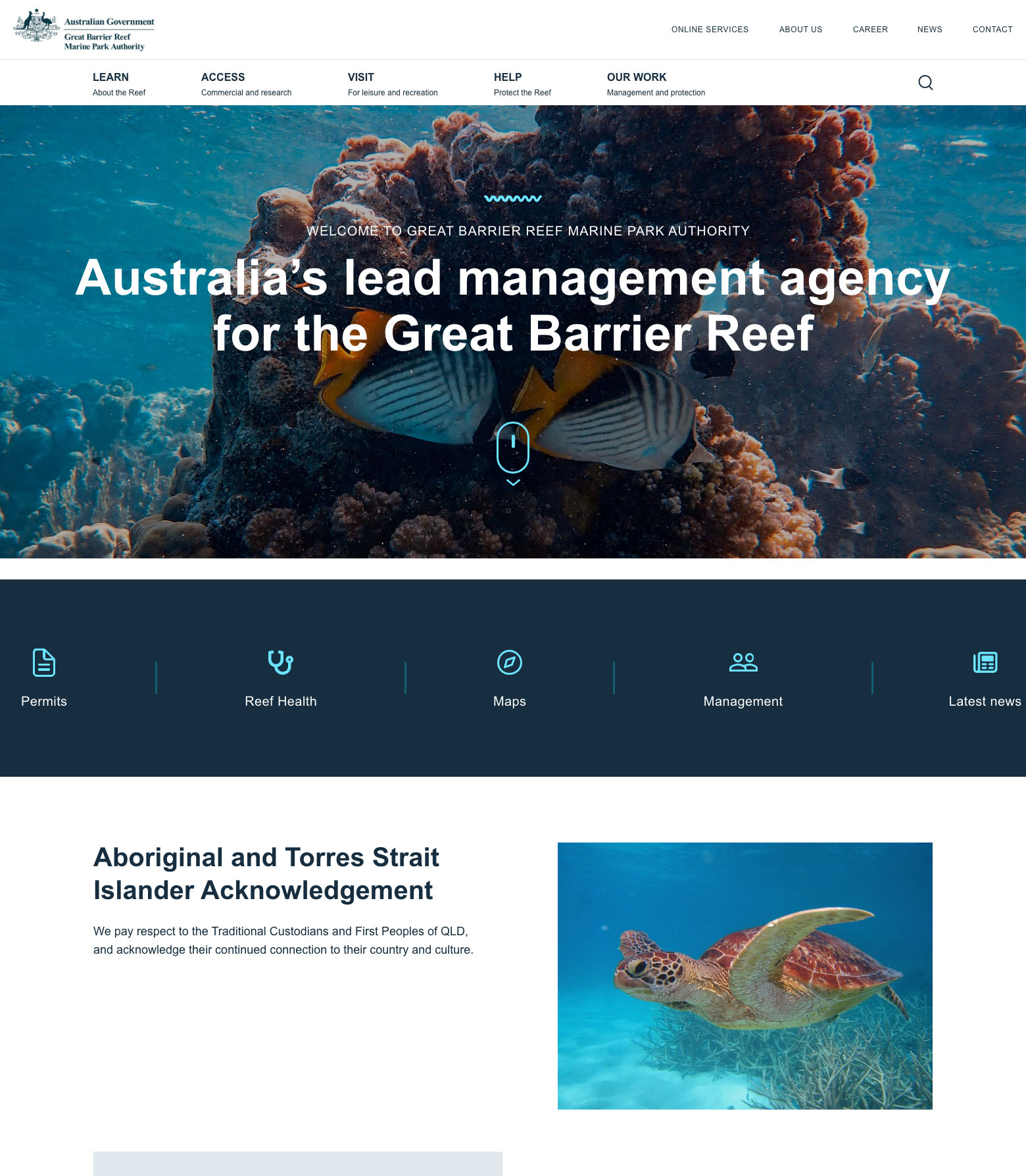 Great Barrier Reef Marine Park Authority website