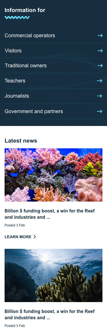 Great Barrier Reef Marine Park Authority website