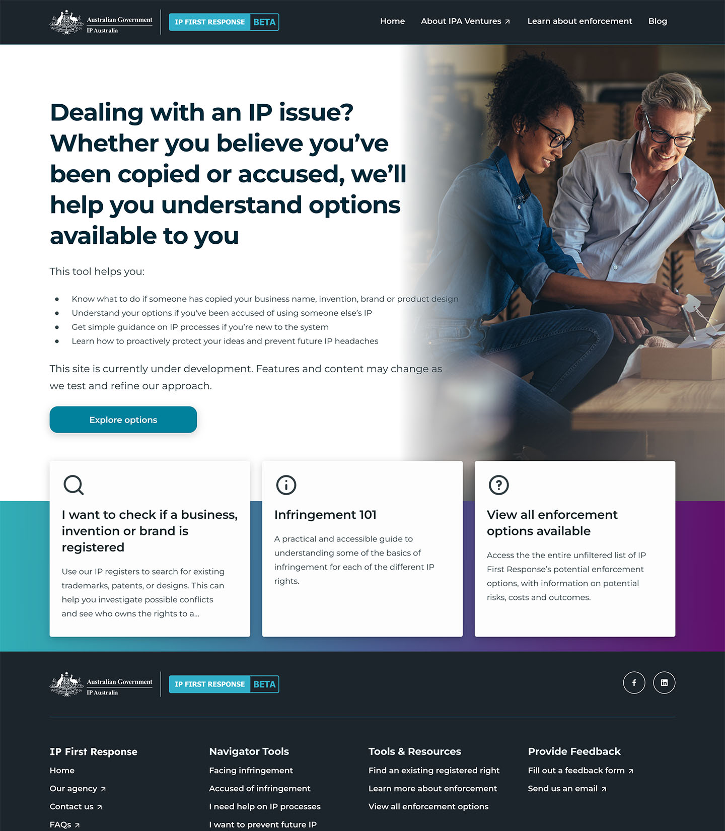 IP First Response website