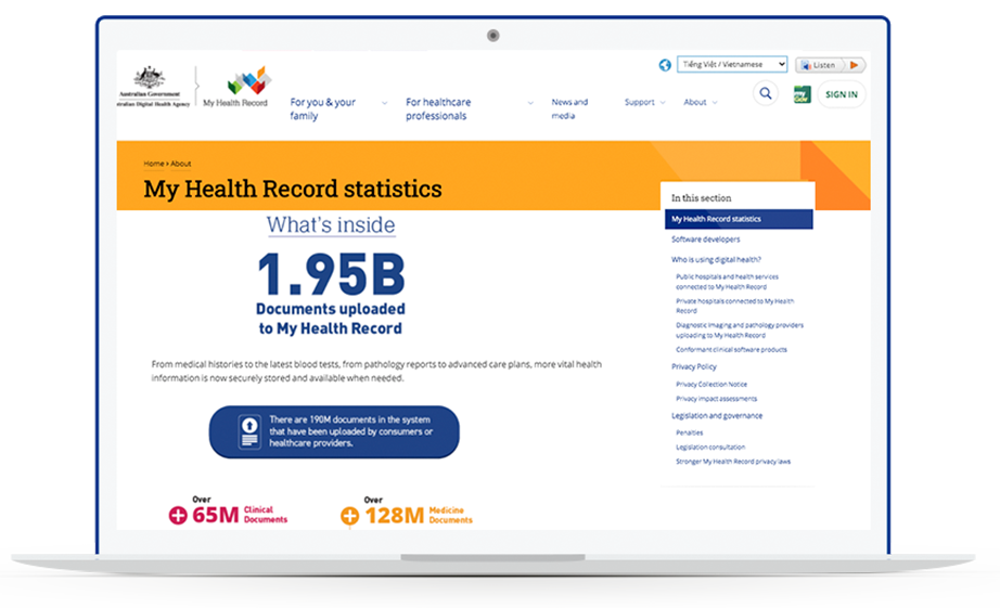 My Health Record website