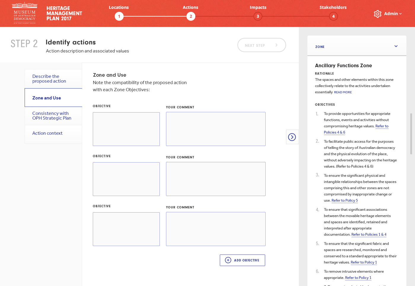 Digital Heritage Management Plan application