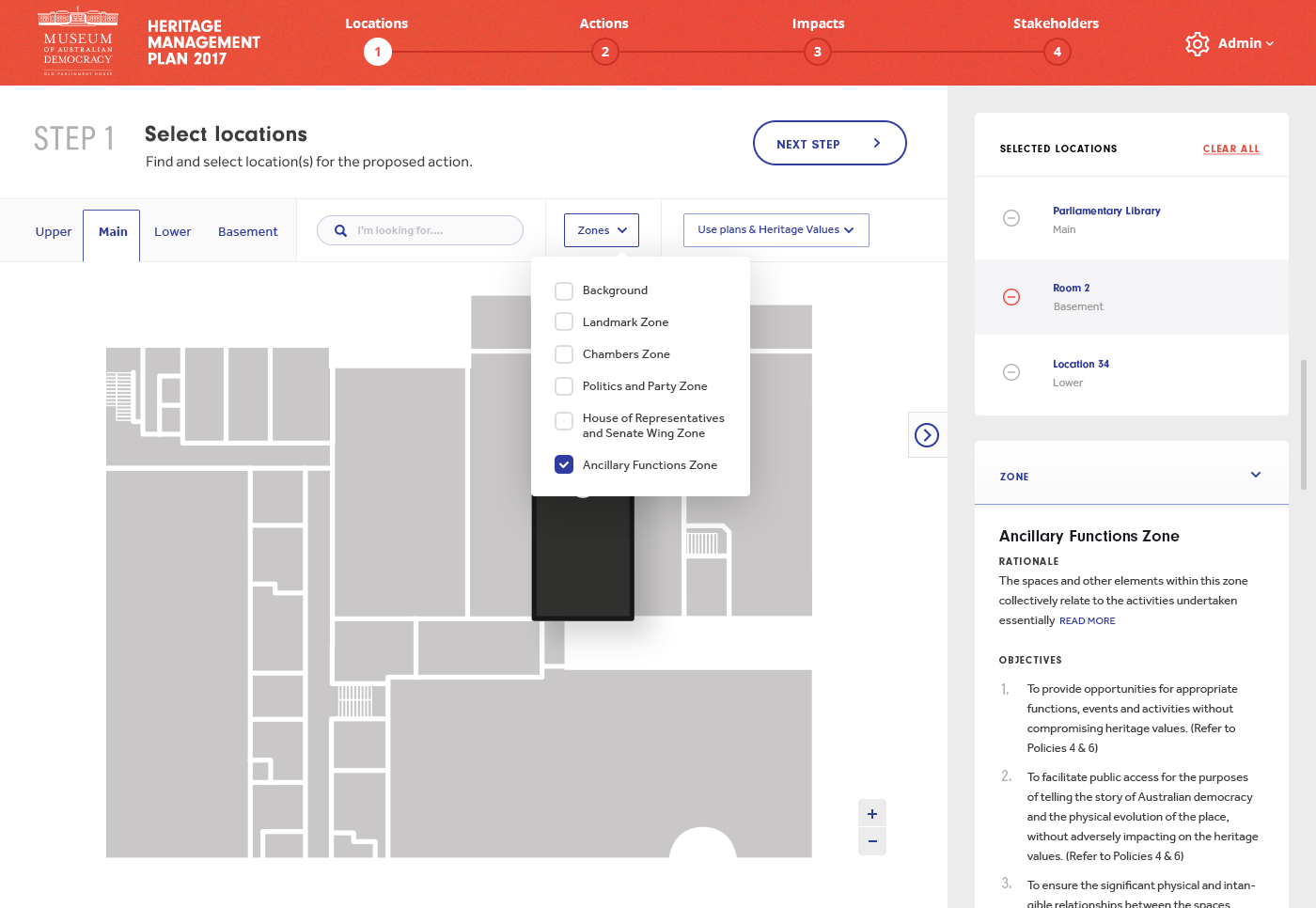 Digital Heritage Management Plan application