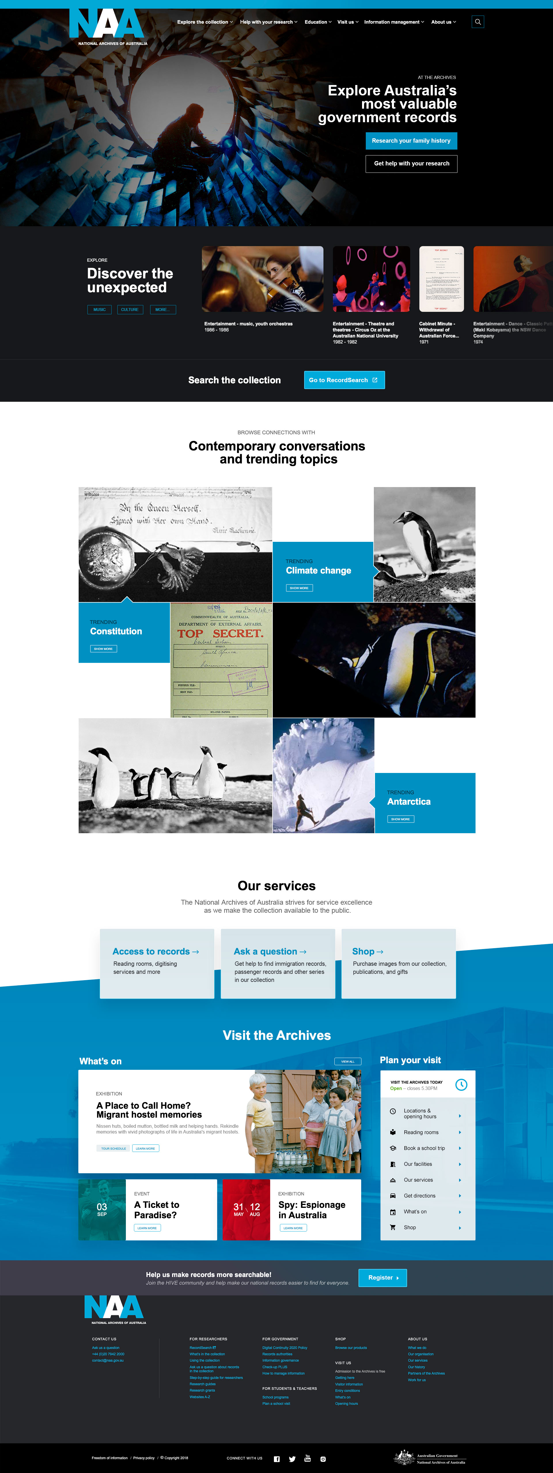 National Archives of Australia website