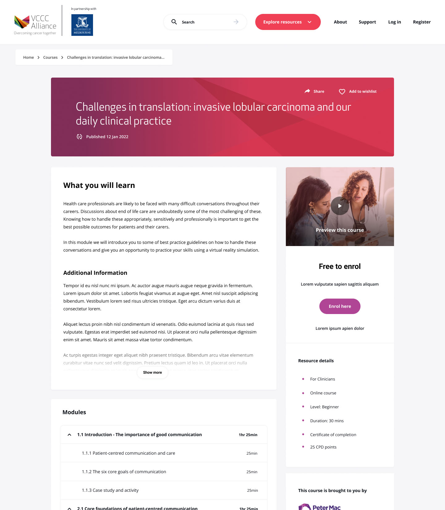 Centre for Comprehensive Cancer Education website